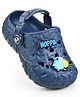 HOPPA SWEDEN Perforated Clogs With Cartoon Charms - Navy Blue