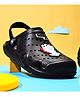 HOPPA SWEDEN Perforated Slingback Clogs With Dinosaur Charms - Black