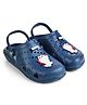HOPPA SWEDEN Perforated Slingback Clogs With Dinosaur Charms - Navy Blue