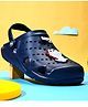 HOPPA SWEDEN Perforated Slingback Clogs With Dinosaur Charms - Navy Blue