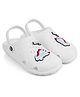 HOPPA SWEDEN Perforated Slingback Clogs With Dinosaur Charms - White