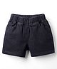 Kookie Kids Denim Solid Coloured Shorts With Two Pockets & Elasticated Waist- Black