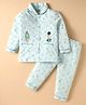 CUCUMBER Sinker Knit Full Sleeves Co-Ord Night Suit with Space Print - Light Blue