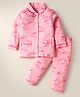 CUCUMBER Sinker Knit Full Sleeves Co-Ord Night Suit with With I love You Text Print - Dark Pink