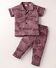 Evimo Single Jersey Half Sleeves Co-ords Night Suit with Vehicle Print - Plum