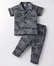 Evimo Single Jersey Half Sleeves Co-ords Night Suit with Vehicle Print - Grey