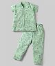 Evimo Single Jersey Knit Half Sleeves Co-ords Night Suit with Unicorn Print - Light Green