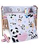 Babyhug 100% Cotton Crib Bedding Set Panda Print Regular - Grey (Cot not Included)| Quilt,Cot Bumper,U Shape Pillow, Crib Sheet, 2 Bolsters| Compact Fold & Storage| Soft & Breathable| Washable