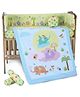Babyhug 100% Cotton Crib Bedding Set Elephant Print Regular - Multicolor(Cot not Included)| Quilt,Cot Bumper,U Shape Pillow, Crib Sheet, 2 Bolsters| Compact Fold & Storage| Soft & Breathable| Washable