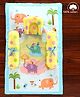 Babyhug 100% Cotton Bedding Set Elephant Theme - Multicolour | Soft Breathable Cotton Fabric| U Shaped Pillow, Bolsters, Mattress| Washable