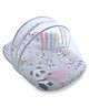 Babyhug Cotton Mosquito Net With Mattress Panda Print - Grey| Soft and Comfortable| Easy Access| Foldable & Travel Friendly| New Born Gifting Option| Use on Floor Cribs Cots or Cradle