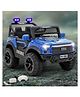 Babyhug 4x4 Battery Operated Ride on Jeep with Music & LED Lights - Blue| Rechargeable Battery| Openable Doors| Built-in Music & AUX| Remote Control| Easy to Assemble|Forward & Reverse