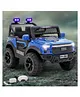Babyhug 4x4 Battery Operated Ride on Jeep with Music & LED Lights - Blue| Rechargeable Battery| Openable Doors| Built-in Music & AUX| Remote Control| Easy to Assemble|Forward & Reverse