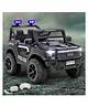 Babyhug 4x4 Battery Operated Ride on Jeep with Music & LED Lights - Black| Rechargeable Battery| Openable Doors| Built-in Music & AUX| Remote Control| Easy to Assemble| Forward & Reverse