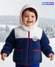 Babyoye Woven Full Sleeves Hooded Winter Jacket With Badge Detailing - Multicolor