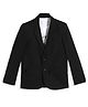 Charchit Cotton Blend Woven Full Sleeves Solid Blazer With Inner Tee Set - Black