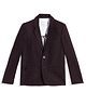 Charchit Cotton Blend Woven Full Sleeves Solid Blazer With Style Text Printed Tee - Violet