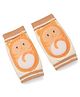 Baby Knee Pads Comfortable & Protective Support Anti Slip with Kitty Design - Light Orange