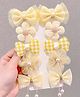 Babymoon Set of 5 Pearls Embellished Floral & Bow Applique Detailed Hair Clips - Yellow
