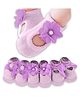 Babymoon Set of 3 Floral & Bow Applique Detailed Socks - Purple