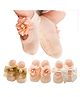 Babymoon Set of 3 Floral & Bow Applique Detailed Socks - Peach