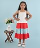 Nature Nook Kids Cotton Woven Sleeveless Cut & Sew Smock Detailed Tiered Dress - Multi Colour