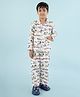Nature Nook Kids Cotton Woven Full Sleeves Sports Car Printed Coordinating Night Suit Set - Multi Colour
