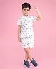 Nature Nook Kids Cotton Woven Half Sleeves Cars Printed Coordinating Shirt & Shorts Set - White