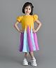 Nature Nook Kids Cotton Woven Half Puffed Sleeves Cut & Sew Dress - Multi Colour