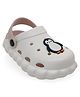 Lil Lollipop Penguin Applique Detailed With Back Strap Anti Slip Perforated Clogs - Cream