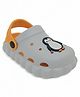 Lil Lollipop Penguin Applique Detailed Perforated Anti Slip Slingback Clogs - Grey