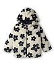 Babyhug Woven Full Sleeves Hooded Winter Fur Jacket with Heart Print - White