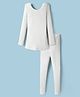 Kanvin Cotton Full Sleeves Solid Coloured Pullover Thermal Inner Wear Set - Off White