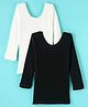Kanvin Cotton Modal Knit Full Sleeves Solid Thermal Inner Wear Vests Pack of 2 - Black & Offwhite