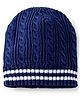 Pine Kids Solid Color Woollen Cap Navy Blue - Diameter 18 cm