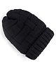 Pine Kids Knitted Solid Woollen Cap Black - Diameter 20 cm