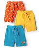 Babyhug Cotton Single Jersey Knit Shorts with Tropical Theme Print Pack of 3 - Yellow Orange & Blue