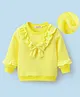 Mark & Mia Full Sleeves Winter T-Shirt with Bow & Frill Detailing - Light Yellow