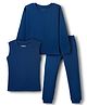 Pine Kids Knit Full Sleeves Solid Colour Thermal Inner Wear Set - Navy Blue