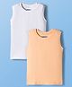 Pine Kids Knit Sleeveless Solid Colour Vests Pack Of 2 - White & Cream