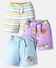 Babyhug Cotton Single Jersey Knit Striped & Space Theme Printed Shorts Pack of 3 - Multicolor