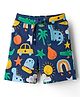 Babyhug Cotton Single Jersey Knit Shorts with Animal & Vehicle Print - Navy Blue