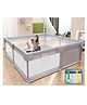 MONSTECH Baby Playpen 180x150cm for 0-5 Years, 2 Anti-Fall Rings, Play Balls, Safety Lock, Breathable Mesh, Kids Activity Center - grey