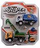 ARCADE TOYS City Builder Garbage Truck & Crane | Pull Back Die-Cast Model | Opening Doors | Construction Vehicles Miniature Scaled Models Dinky Cars - Multicolor