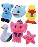 ARCADE TOYS Animal and Bird Shape Chuchu Squeez Bath Baby Toy, Set of 6, Multicolor