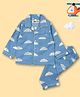 TIPPY TOP Pure Cotton Woven Full Sleeves Clouds Printed Coordinating Night Suit Set - Blue