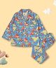 TIPPY TOP Pure Cotton Woven Full Sleeves Abstract Printed Coordinating Night Suit Set - Multi Colour