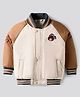 Bonfino Woven Full Raglan Sleeves Colour Block Puffer Bomber Jacket With Badge Detailing - Multicolor
