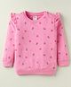 Tango Looper Knit Full Sleeves T-Shirt with Floral Print - Pink