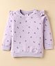 Tango Looper Knit Full Sleeves T-Shirt with Floral Print - Mauve